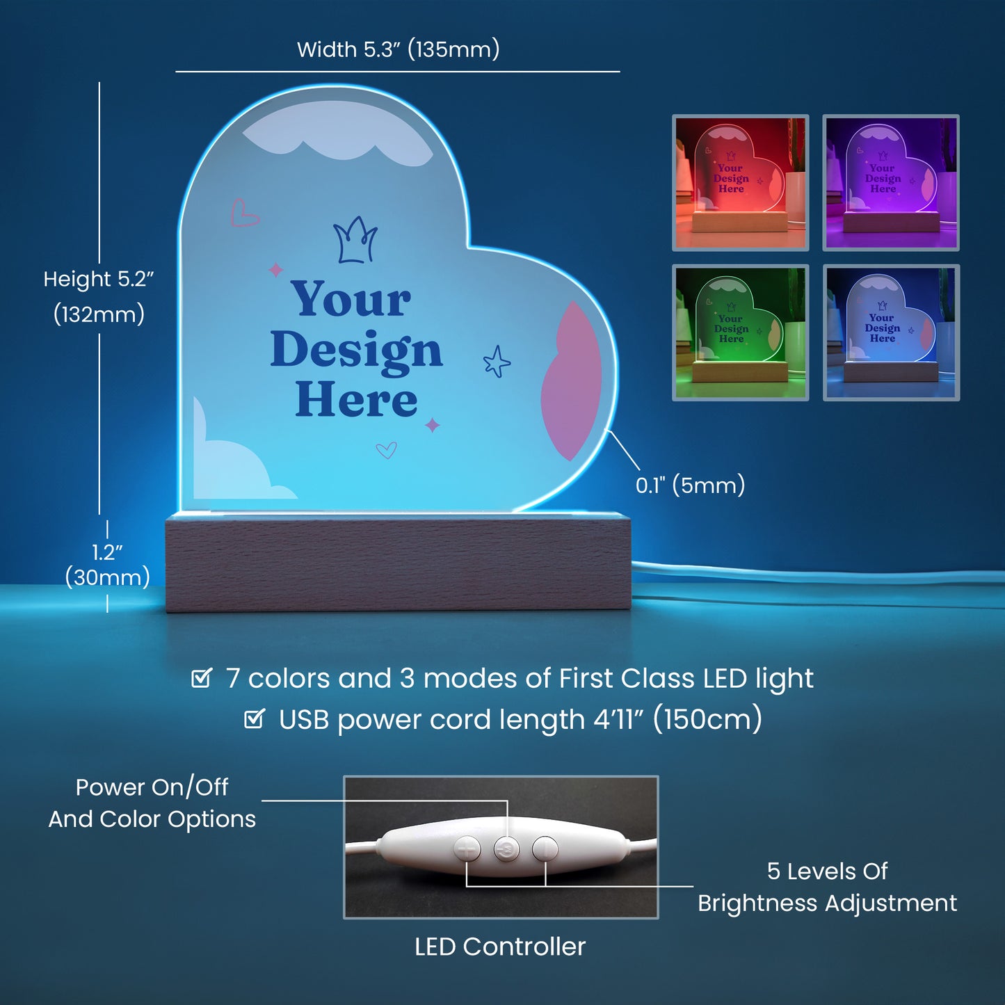 To My Granddaughter - Kids Room Décor and Night Light (Elephant)