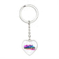 Beautiful Covered Girl Graphic Heart Keychain