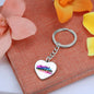 Beautiful Covered Girl Graphic Heart Keychain