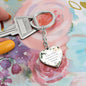 Forever Your Daughter Green Graphic Heart Keychain