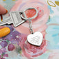 Forever Your Daughter White Graphic Heart Keychain