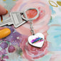 Beautiful Covered Girl Graphic Heart Keychain