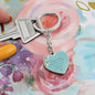 Forever Your Daughter Blue Graphic Heart Keychain