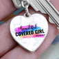 Beautiful Covered Girl Graphic Heart Keychain