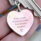Forever Your Daughter Pink Graphic Heart Keychain