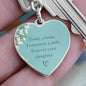 Forever Your Daughter Blue Graphic Heart Keychain