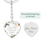Forever Your Daughter Green Graphic Heart Keychain