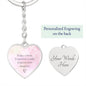 Forever Your Daughter Pink Graphic Heart Keychain