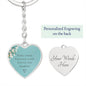 Forever Your Daughter Blue Graphic Heart Keychain