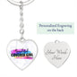 Beautiful Covered Girl Graphic Heart Keychain