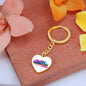 Beautiful Covered Girl Graphic Heart Keychain