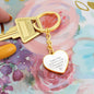 Forever Your Daughter White Graphic Heart Keychain