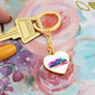 Beautiful Covered Girl Graphic Heart Keychain
