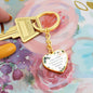 Forever Your Daughter Green Graphic Heart Keychain