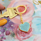 Forever Your Daughter Blue Graphic Heart Keychain