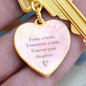 Forever Your Daughter Pink Graphic Heart Keychain