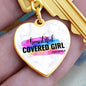 Beautiful Covered Girl Graphic Heart Keychain