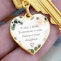 Forever Your Daughter Green Graphic Heart Keychain