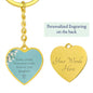 Forever Your Daughter Blue Graphic Heart Keychain