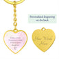Forever Your Daughter Pink Graphic Heart Keychain
