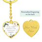 Forever Your Daughter Green Graphic Heart Keychain