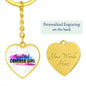 Beautiful Covered Girl Graphic Heart Keychain
