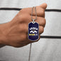 Armed and Dadly Dog Tag Blue
