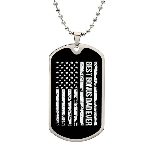 Best Bonus Dad Ever Dog Tag