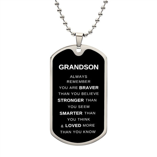 Grandson Military Dog Tag Necklace