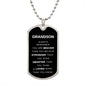 Grandson Military Dog Tag Necklace