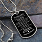 To My Love Dog Tag