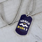 Armed and Dadly Dog Tag Blue