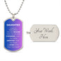 Daughter Luxury Dog Tag Necklace Purple