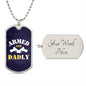 Armed and Dadly Dog Tag Blue
