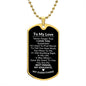 To My Love Dog Tag