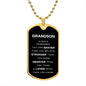 Grandson Military Dog Tag Necklace