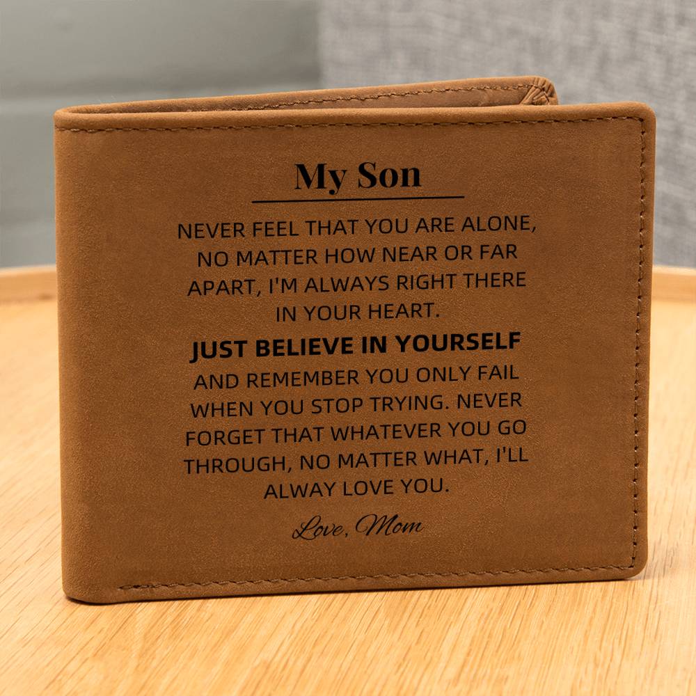 My Son - Never Feel That You Are Alone Graphic Leather Wallet