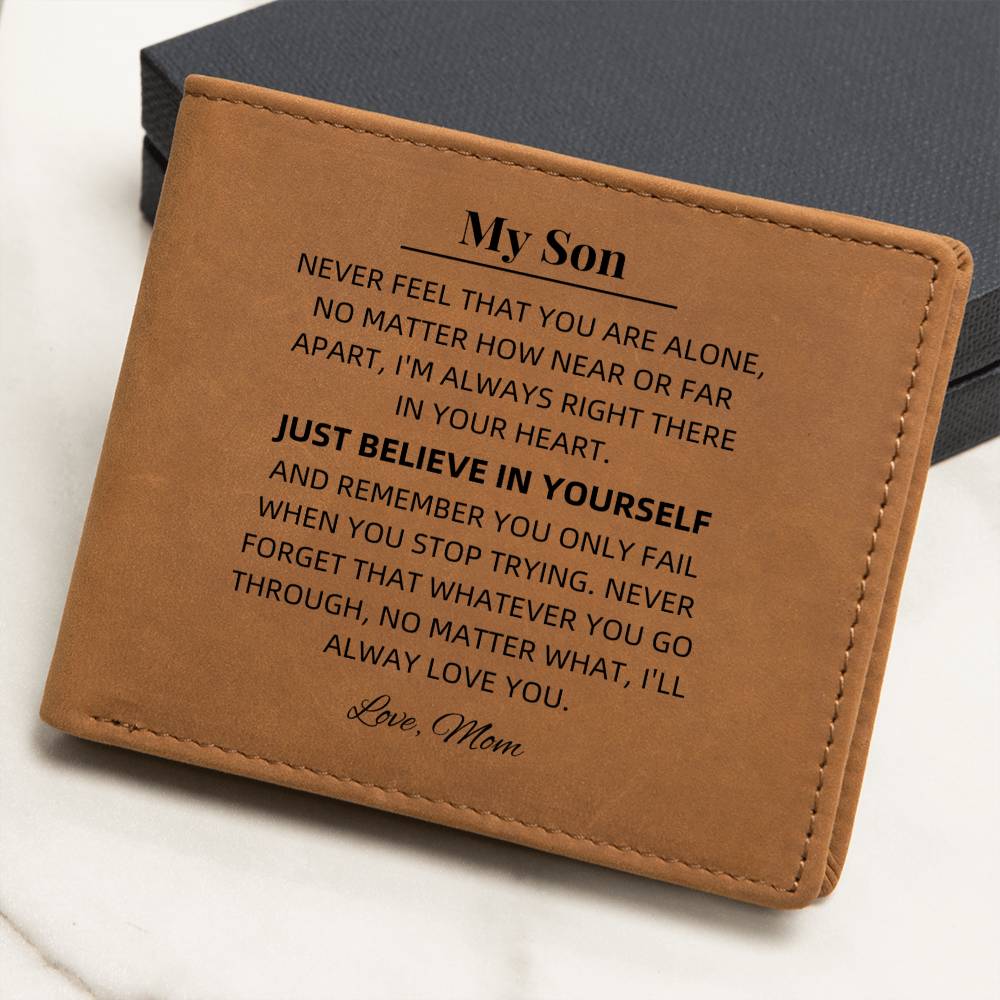 My Son - Never Feel That You Are Alone Graphic Leather Wallet