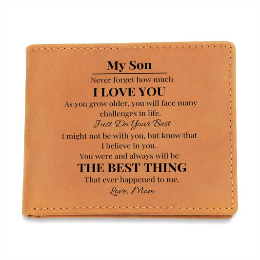 To My Son - I Love You Graphic Leather Wallet