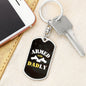 Armed and Dadly Dog Tag Keychain Black