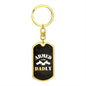 Armed and Dadly Dog Tag Keychain Black