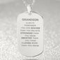 Grandson Engraved Dog Tag Necklace