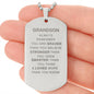 Grandson Engraved Dog Tag Necklace