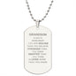 Grandson Engraved Dog Tag Necklace