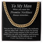 To My Man Promise Cuban Link Chain