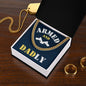Armed and Dadly Cuban Link Chain Blue