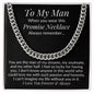 To My Man Promise Cuban Link Chain