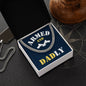 Armed and Dadly Cuban Link Chain Blue