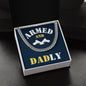 Armed and Dadly Cuban Link Chain Blue