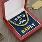 Armed and Dadly Cuban Link Chain Blue